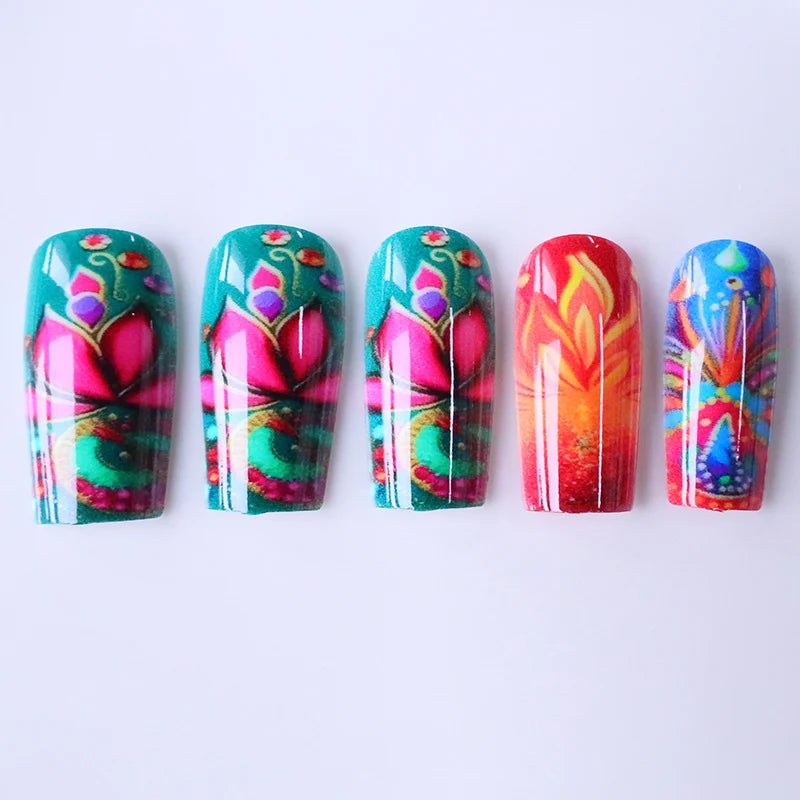 Nail Enhancements Floral Designs Non-Toxic & Long-Lasting