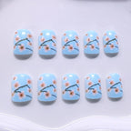 Nail Enhancements Set Floral Pink Blossoms Glossy Gel