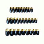 Nail Extension Kit Glossy Black & Gold 24-Piece Press-On