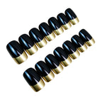 Nail Extension Kit Glossy Black & Gold 24-Piece Press-On