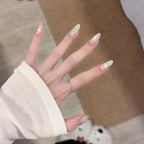 Nail Extension Set Ombre Floral Glitter High-Gloss Finish
