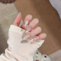Nail Extension Set Ombre Floral Glitter High-Gloss Finish