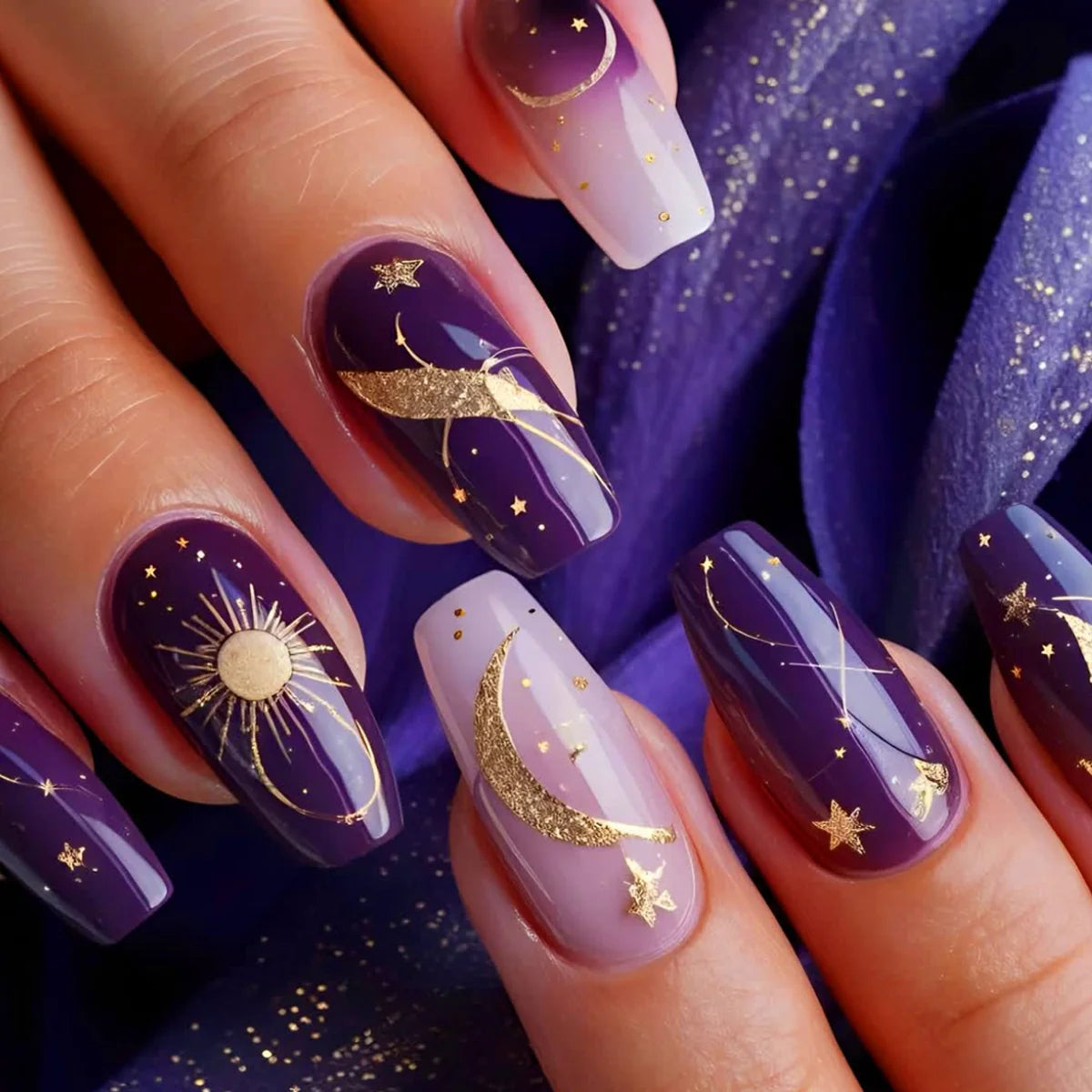 Nail Extensions 3D Celestial Purple Adhesive