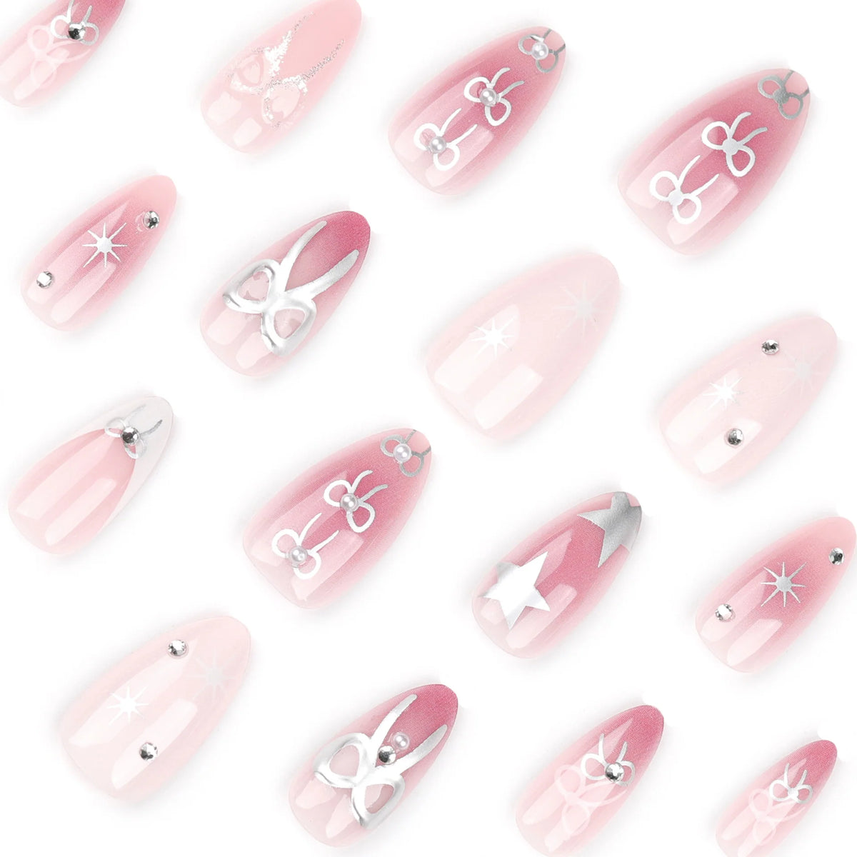 Nail Extensions 3D Embellishments & Shiny Accents