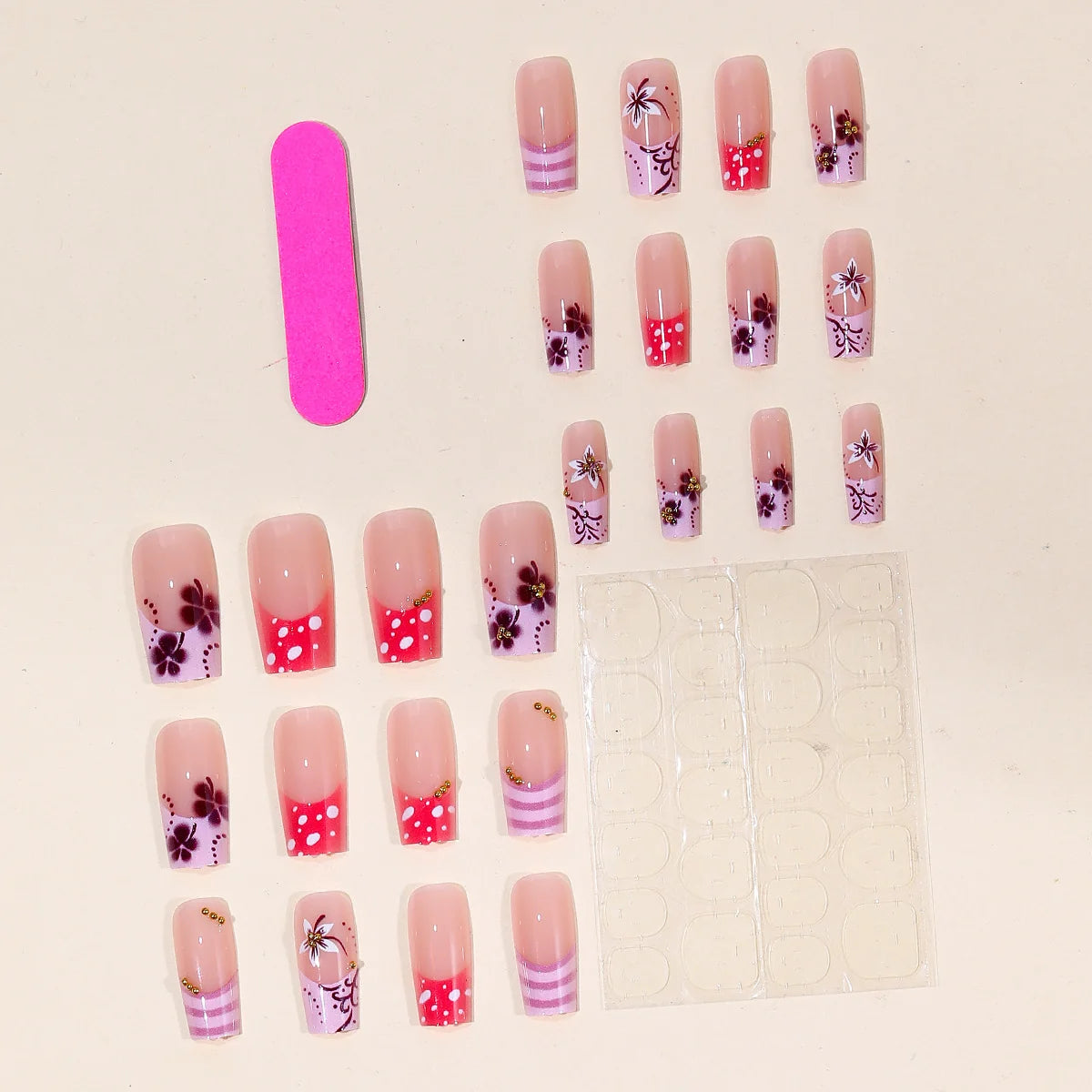 Nail Extensions 3D Floral Acrylic Comfort Fit