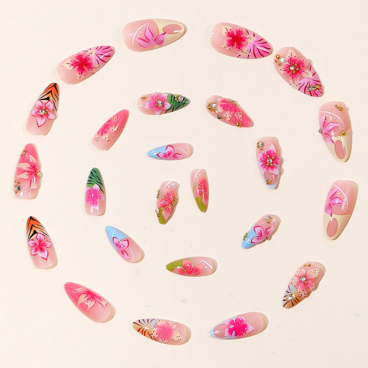 Nail Extensions 3D Floral Acrylic Easy Application