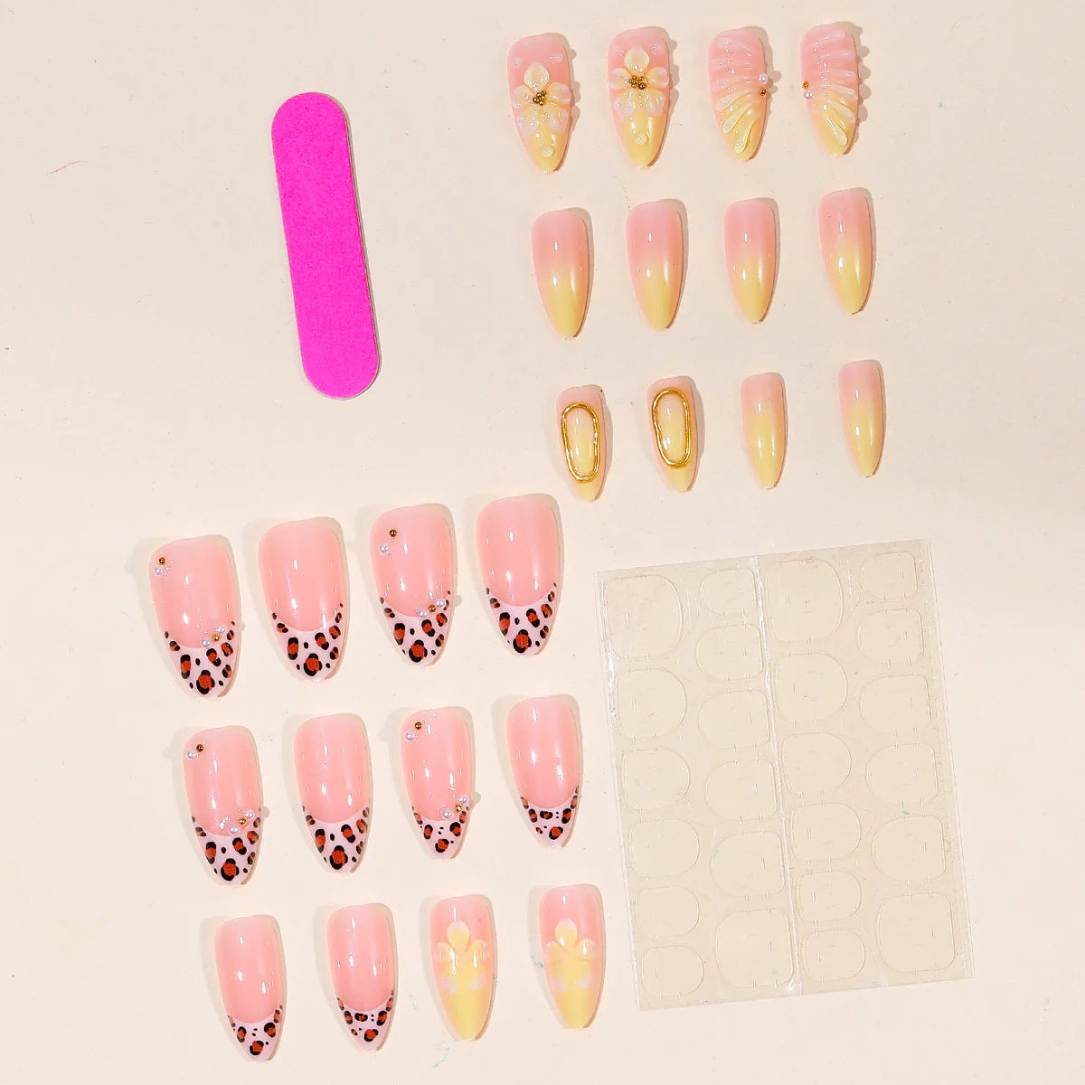 Nail Extensions 3D Floral Adhesive-Free & Non-Toxic