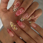 Nail Extensions 3D Floral & Leopard Print High-Gloss
