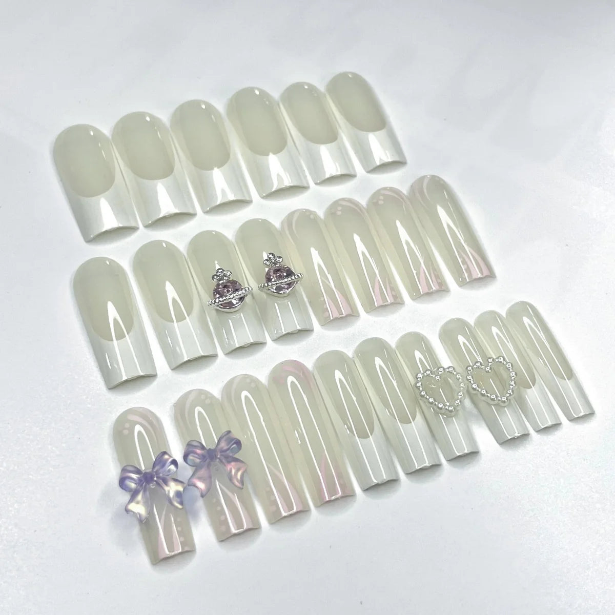 Nail Extensions 3D Gems & Bows Easy Apply