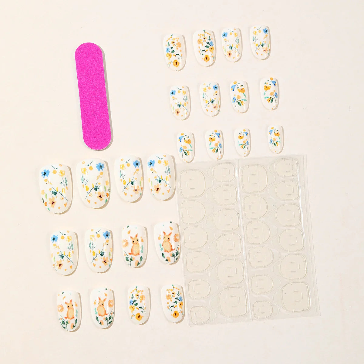 Nail Extensions 3D Hand-Painted Floral Comfortable Fit