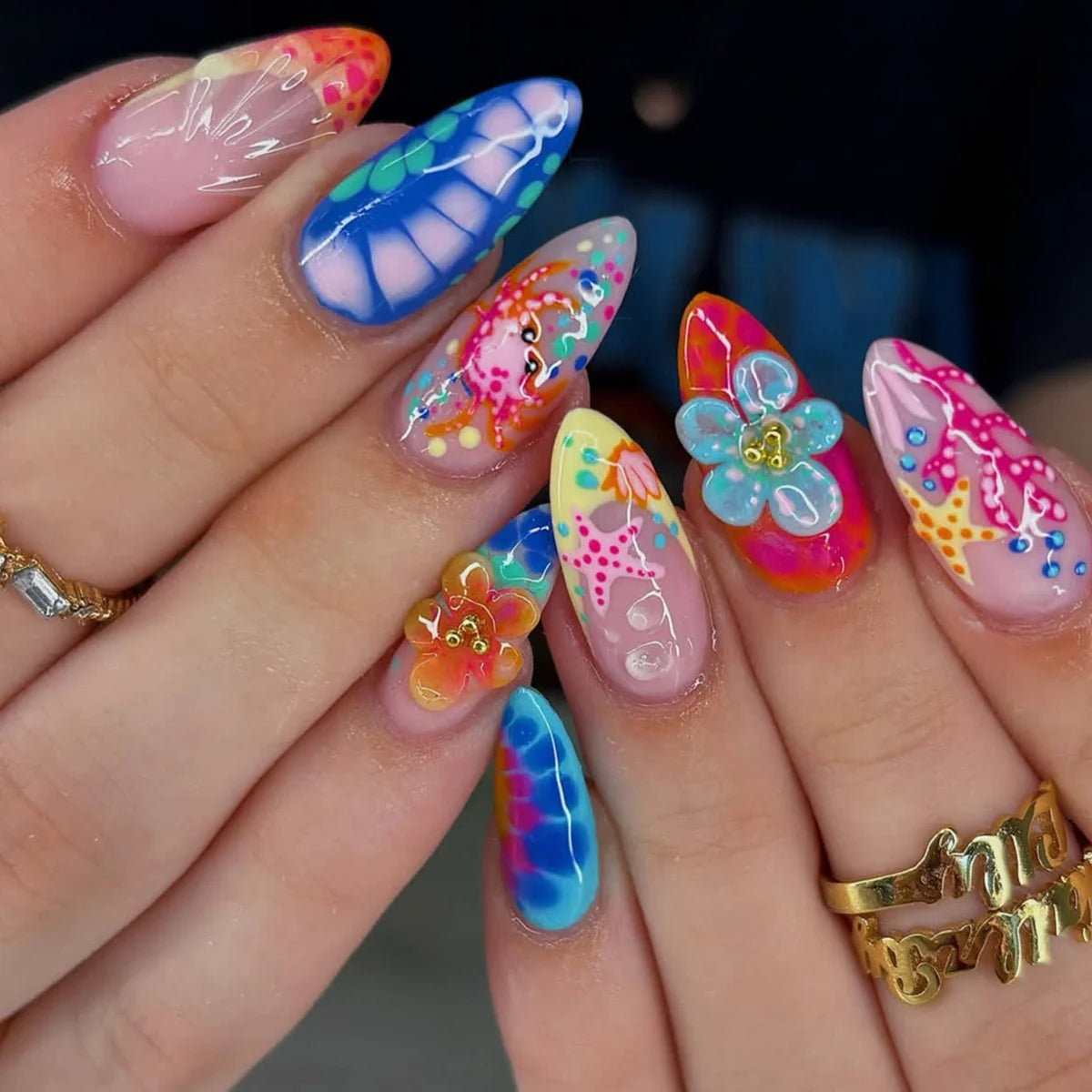 Nail Extensions 3D Vibrant Acrylic Comfortable Fit