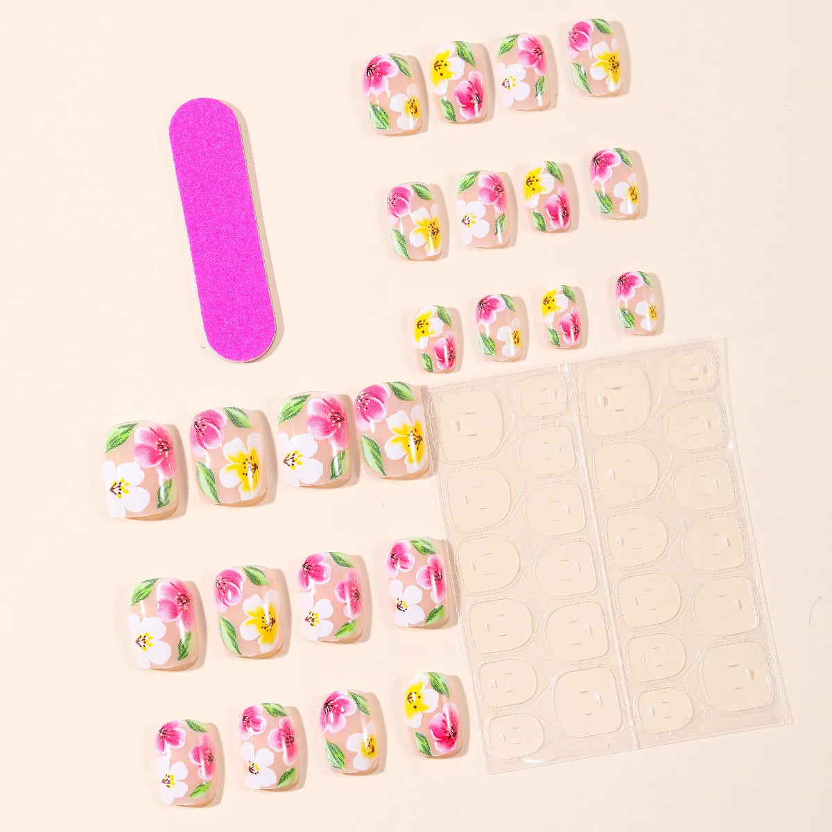 Nail Extensions Acrylic 3D Hand-Painted Floral