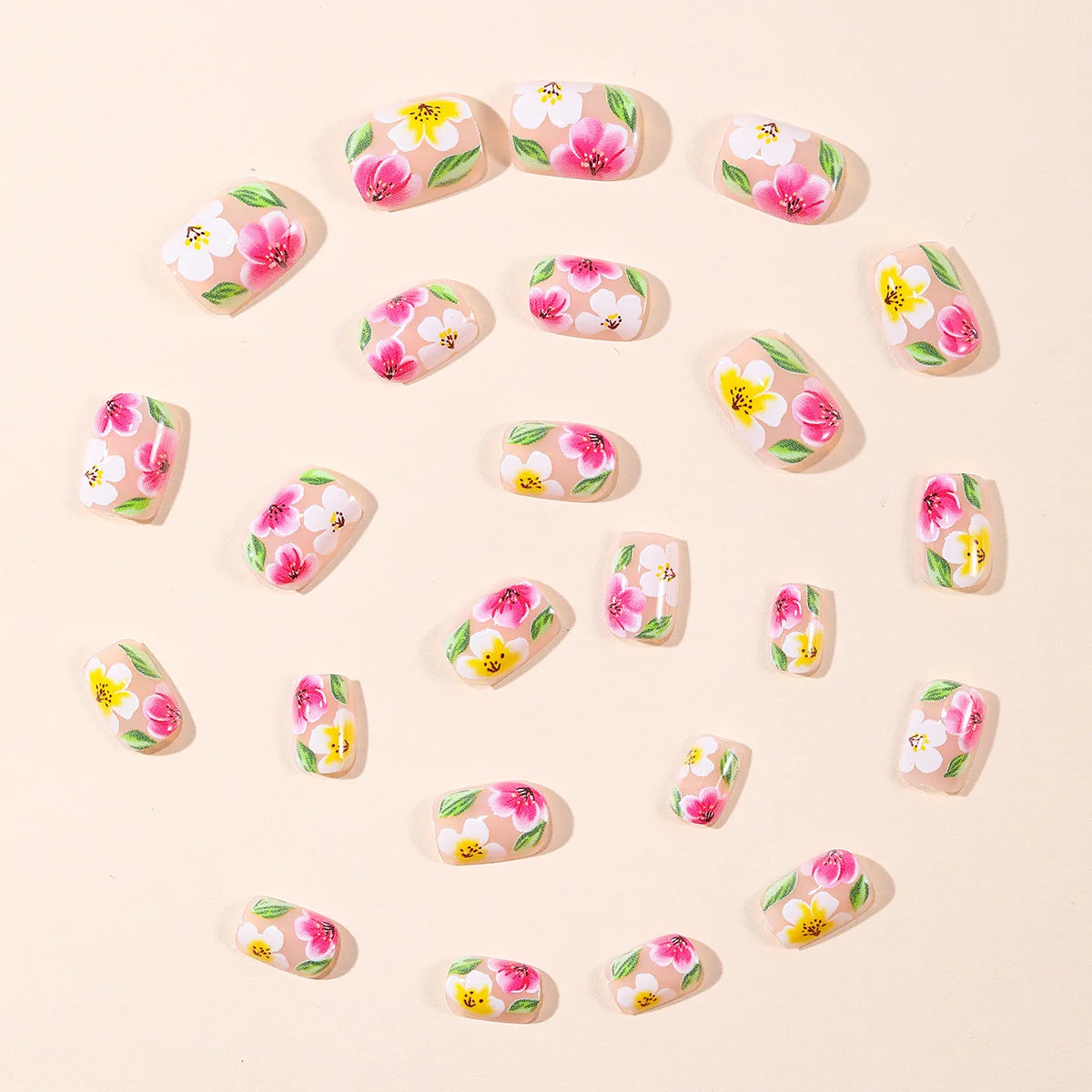 Nail Extensions Acrylic 3D Hand-Painted Floral