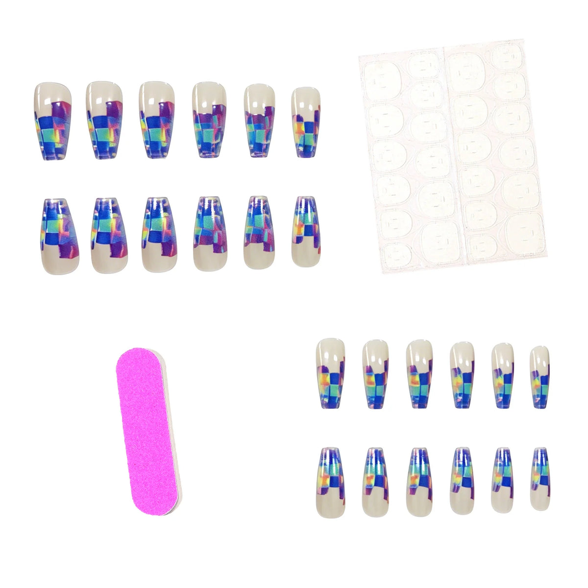 Nail Extensions Acrylic Chip-Resistant Holographic