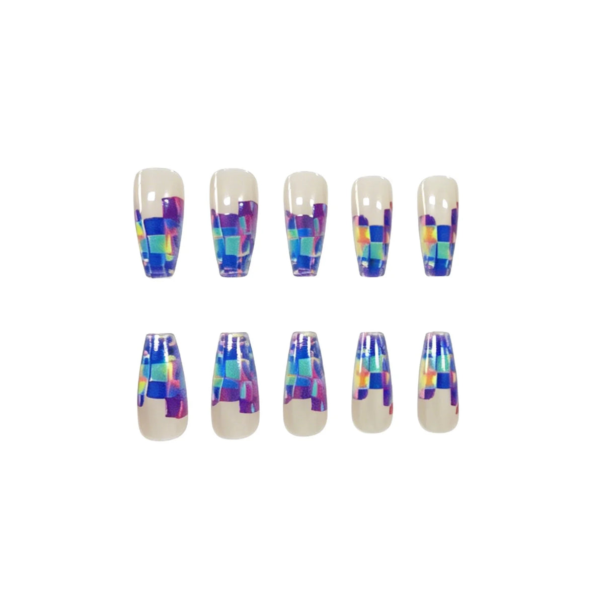 Nail Extensions Acrylic Chip-Resistant Holographic