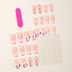 Nail Extensions Acrylic Floral 3D Bows High-Gloss Finish