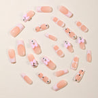 Nail Extensions Acrylic Floral 3D Bows High-Gloss Finish