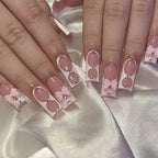 Nail Extensions Acrylic Floral 3D Bows High-Gloss Finish