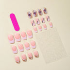 Nail Extensions Acrylic Floral Glitter Comfortable Fit