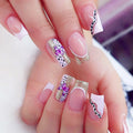 Nail Extensions Acrylic Floral Glitter Comfortable Fit