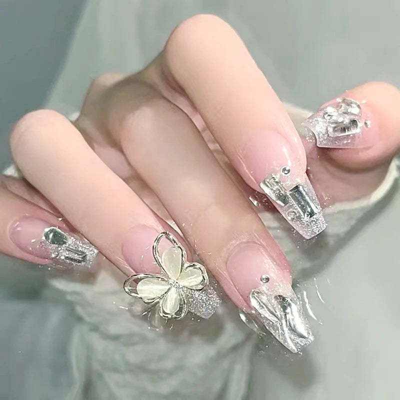 Nail Extensions Acrylic Floral Long-Lasting
