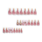 Nail Extensions Acrylic French Tip Floral & Glitter