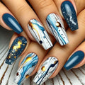 Nail Extensions Acrylic Galaxy Design Chip Resistant