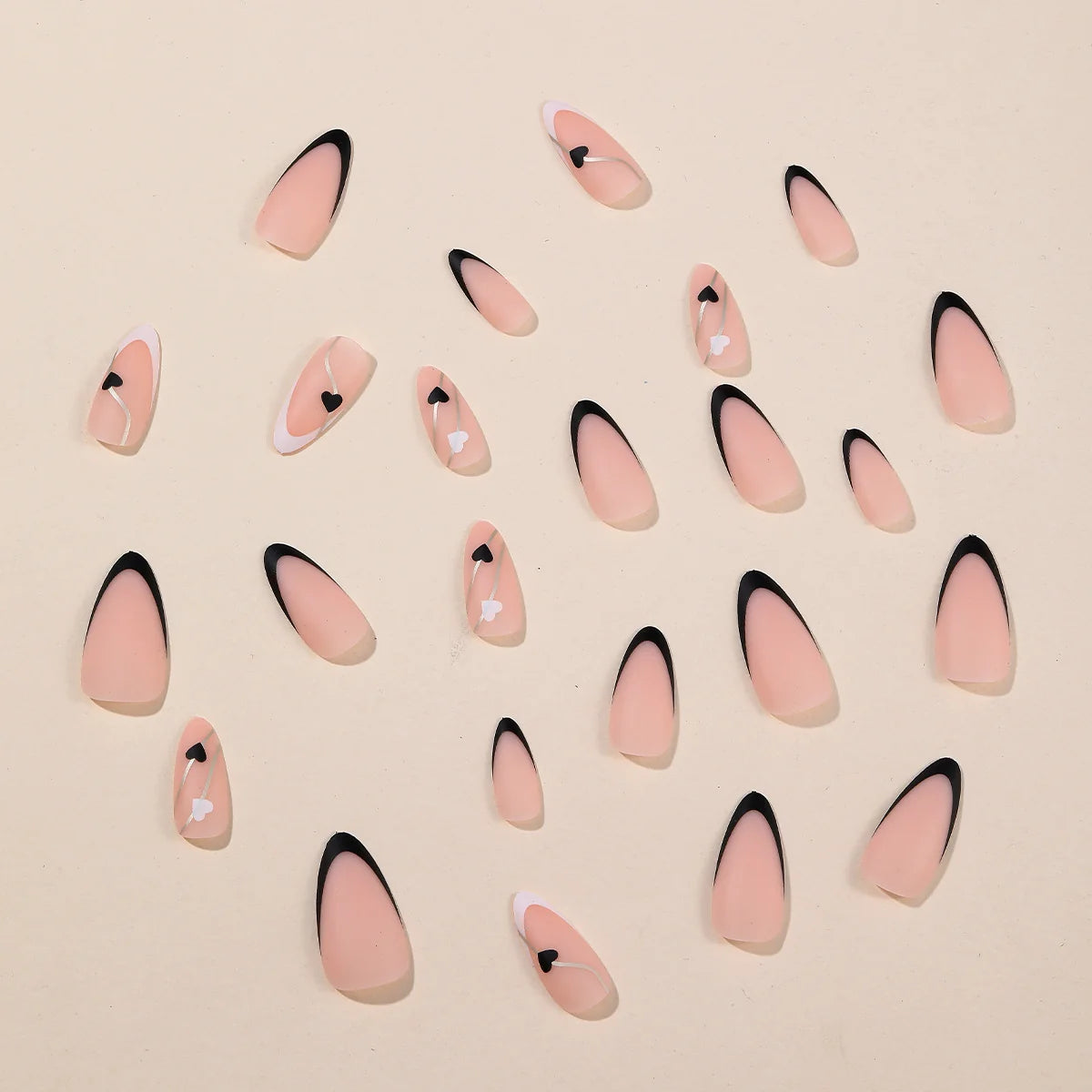 Nail Extensions Acrylic Heart Design Salon-Quality Full Set
