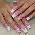 Nail Extensions Acrylic Heart Design Set of 24