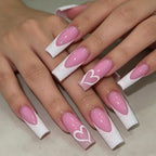 Nail Extensions Acrylic Heart Design Set of 24