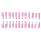 Nail Extensions Acrylic Heart Design Set of 24