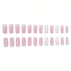 Nail Extensions Acrylic Heart-Embellished 24-Piece