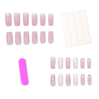 Nail Extensions Acrylic Heart-Embellished 24-Piece