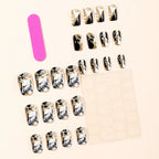 Nail Extensions Acrylic Marble Effect & Gold Glitter