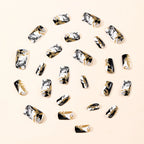 Nail Extensions Acrylic Marble Effect & Gold Glitter