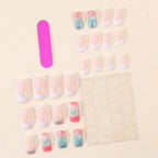 Nail Extensions Acrylic Seashell Design & Glitter Accents