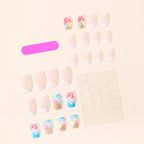 Nail Extensions Acrylic Seashell Design & Glitter Accents