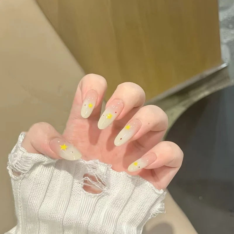 Nail Extensions Acrylic Star Pattern High-Gloss