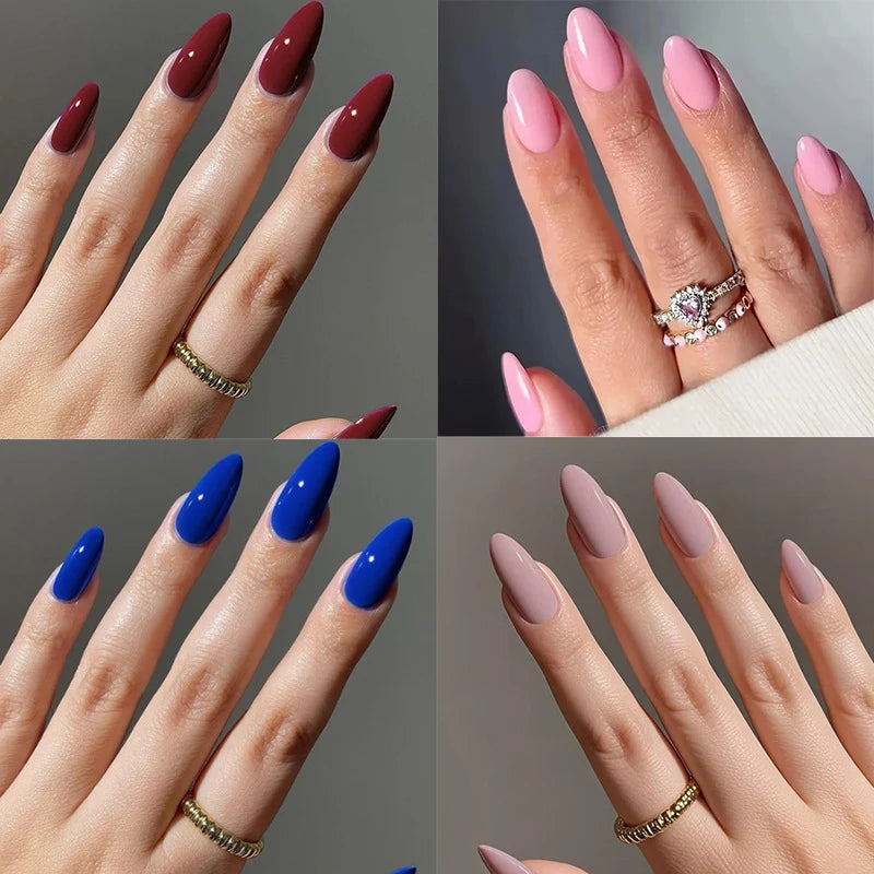 Nail Extensions Almond Shape Long-Lasting Gelatin & Rolled Strips