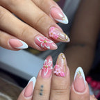 Nail Extensions Blue Floral Durable & Easy Application