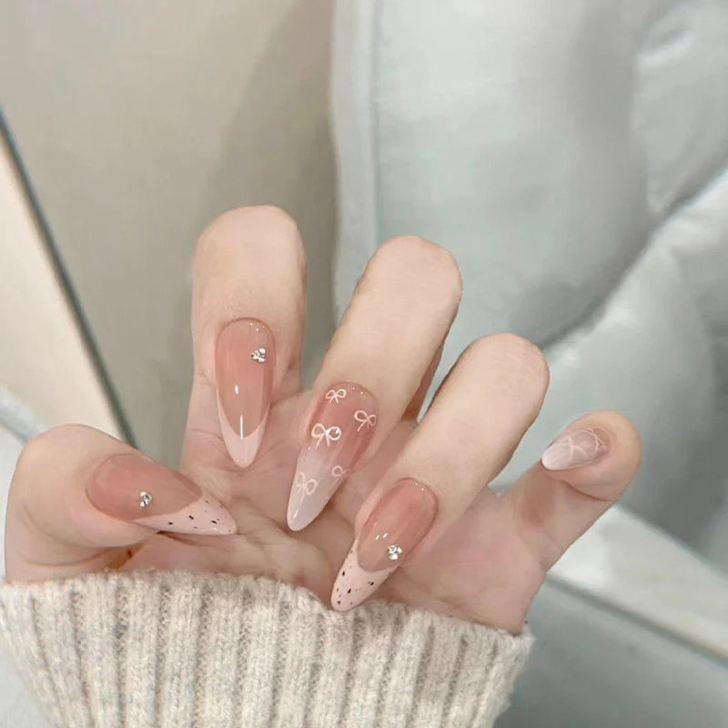 Nail Extensions Bow Design Lightweight Comfortable Fit