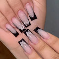 Nail Extensions Butterfly Design Reusable Dark Blue Jelly