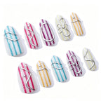 Nail Extensions Embellished Artistic Designs Easy-Apply & Long-Wear