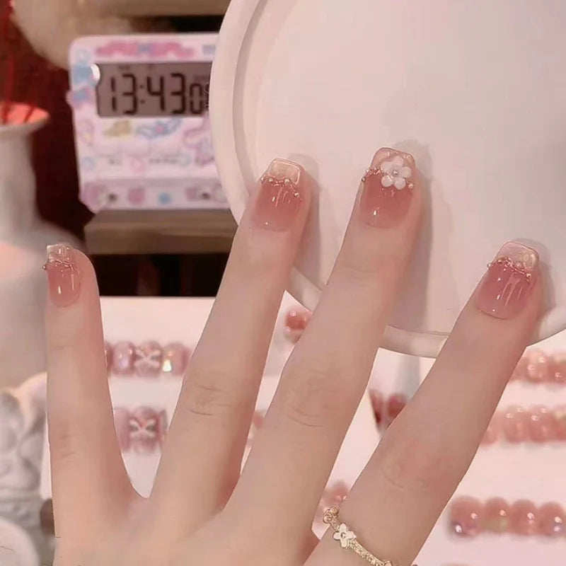Nail Extensions Floral Acrylic Comfortable Fit