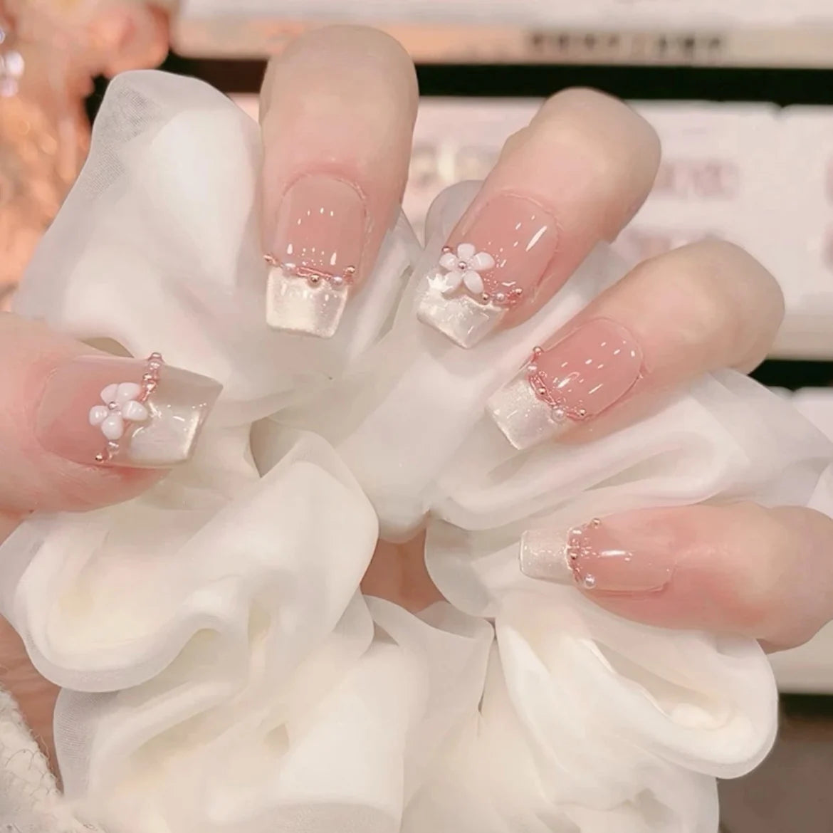 Nail Extensions Floral Acrylic Comfortable Fit