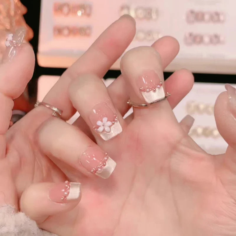 Nail Extensions Floral Acrylic Comfortable Fit