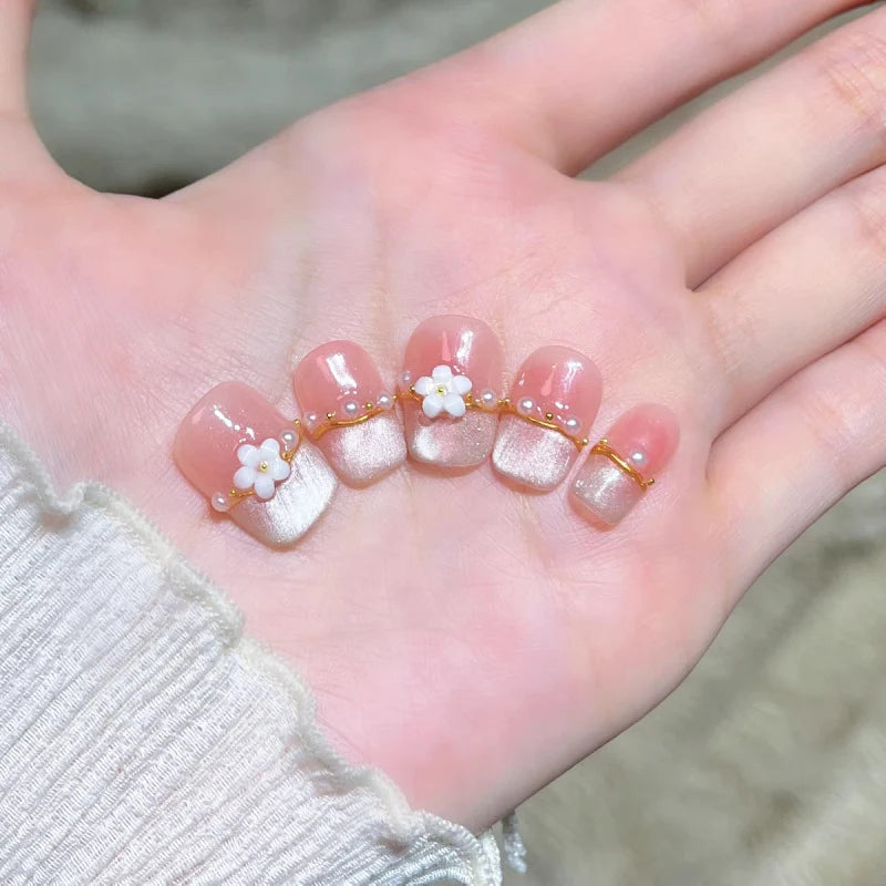 Nail Extensions Floral Acrylic Comfortable Fit