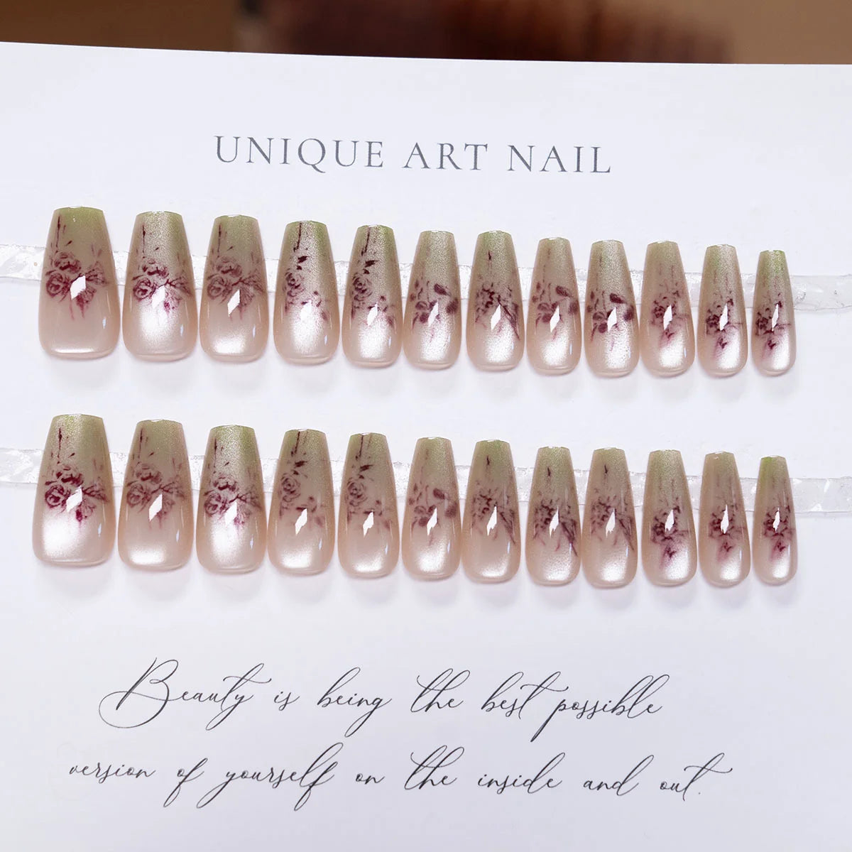 Nail Extensions Floral Art Reusable Ergonomic Fit