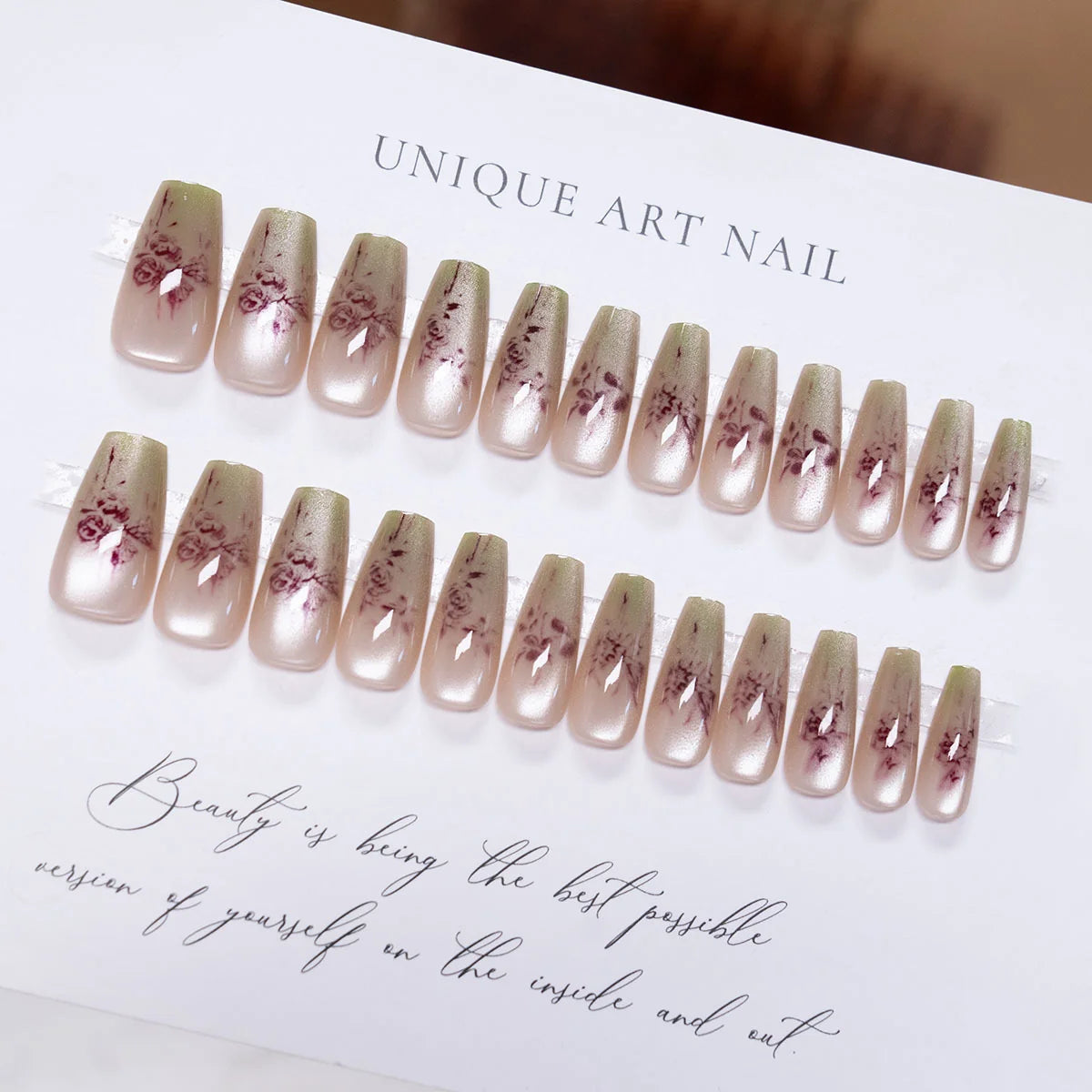 Nail Extensions Floral Art Reusable Ergonomic Fit