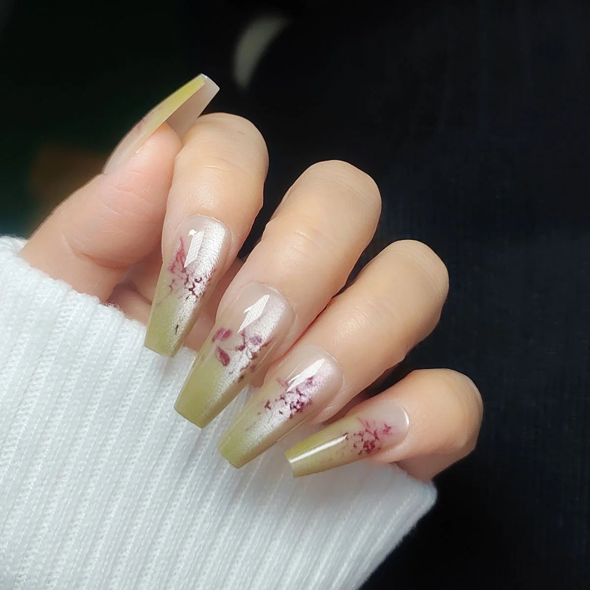 Nail Extensions Floral Art Reusable Ergonomic Fit